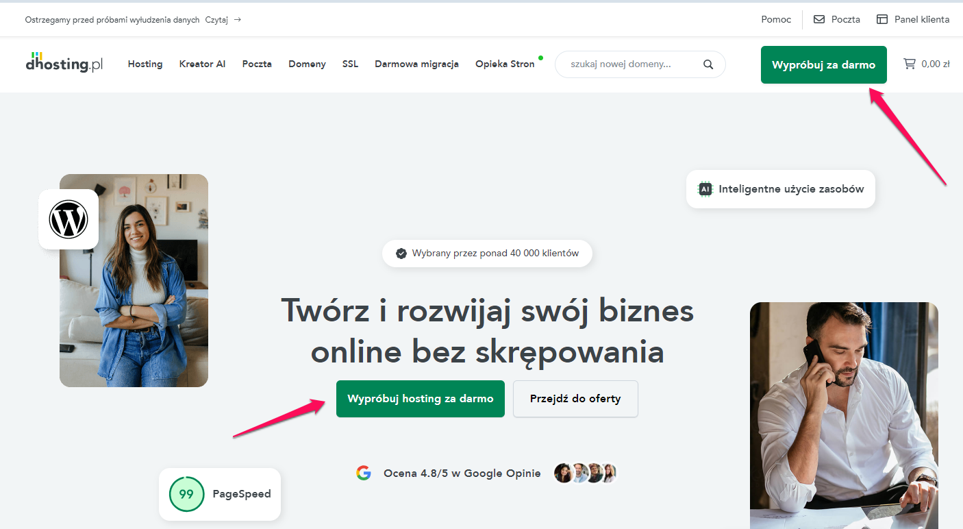 Jak rozpocząć przygodę z dhosting.pl? 1 wyprdh