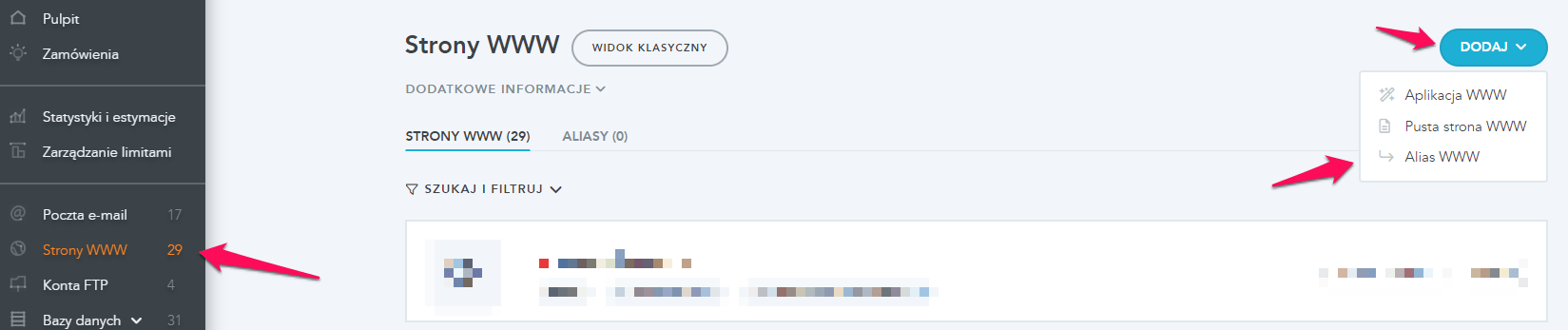 Jak przekierować (alias) domenę na inny adres www / .htaccess redirect 301 1 ali1