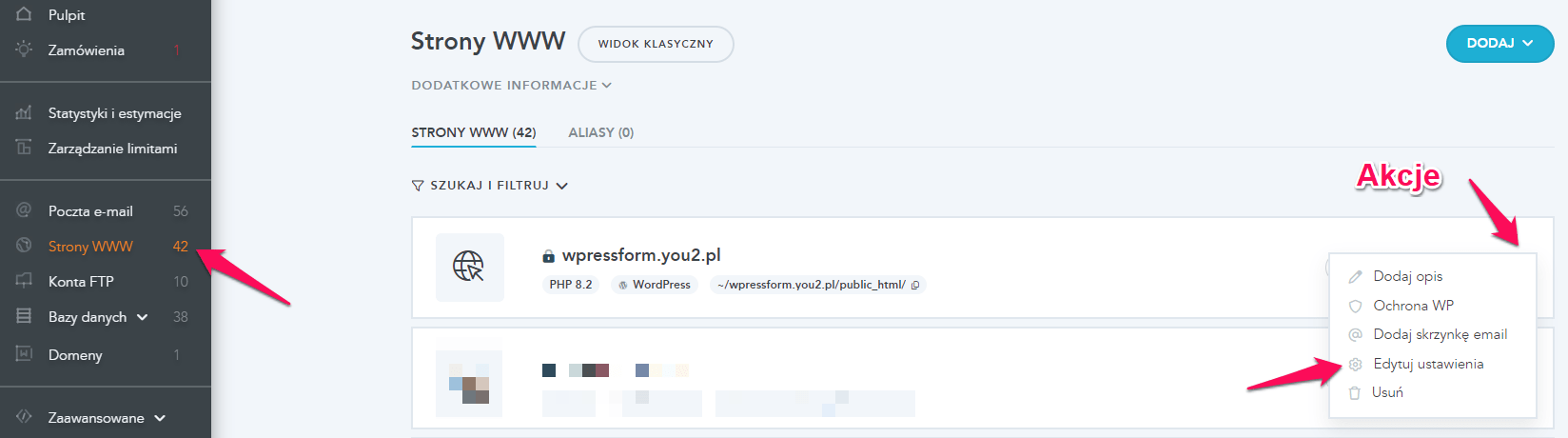 Jak zmienić wersję PHP? 2 php1