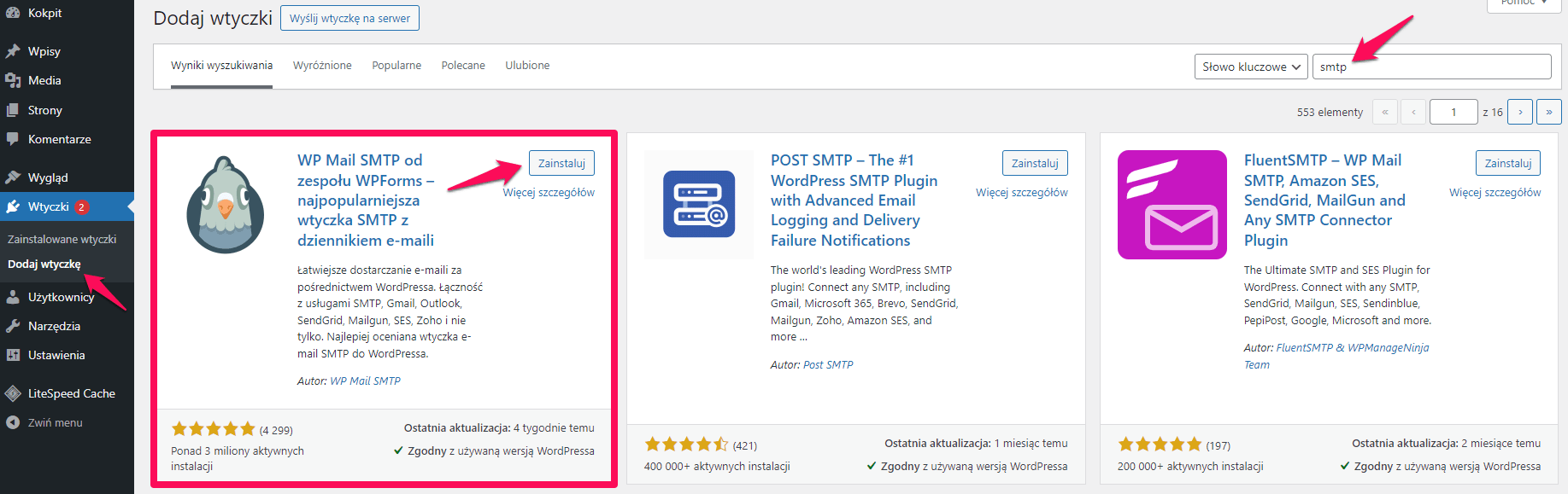 Jak wysyłać wiadomości ze strony opartej na WordPress przy pomocy SMTP? 2 wpsmtp