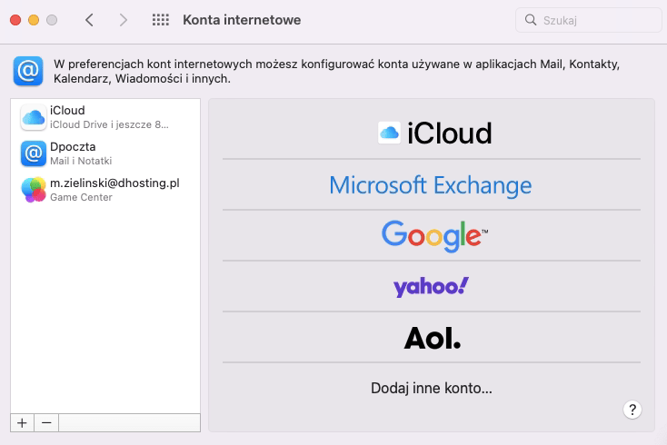 Jak skonfigurować kalendarz przy pomocy CalDav w kalendarzu na MacOS? 1 caldav osx 1