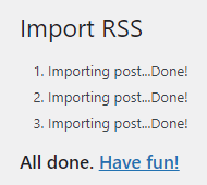 W jaki sposób przenieść stronę z Wix do WordPress? 11 rss import done
