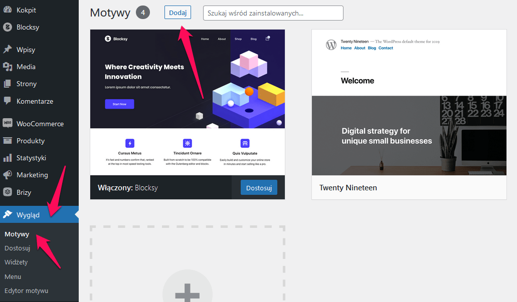 Jak zmienić lub dodać nowy motyw na stronie WWW opartej o WordPress 1 wp theme