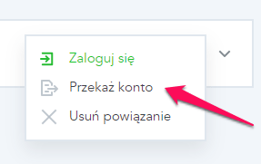 Jak przekazać konto utworzone w ramach Kooperacji? 3 kolab przekaz