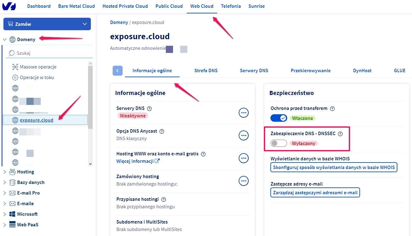 Jak deaktywować DNSSEC mając domenę zarejestrowaną w OVH? 1 dnssec ovh