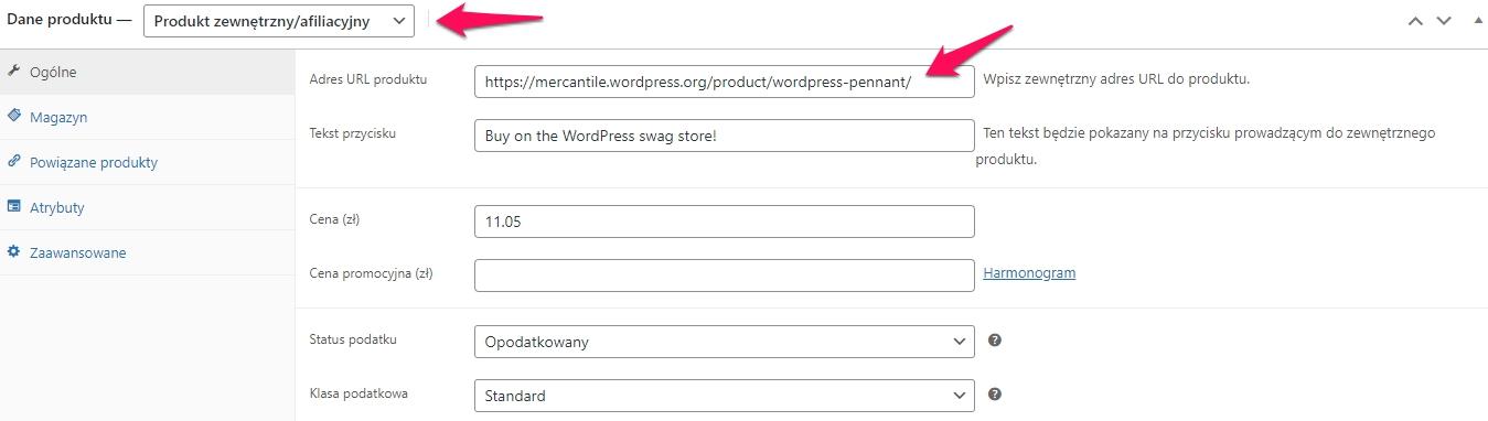 Jak dodać produkty zewnętrzne w sklepie opartym o WooCommerce? 1 woo afi1