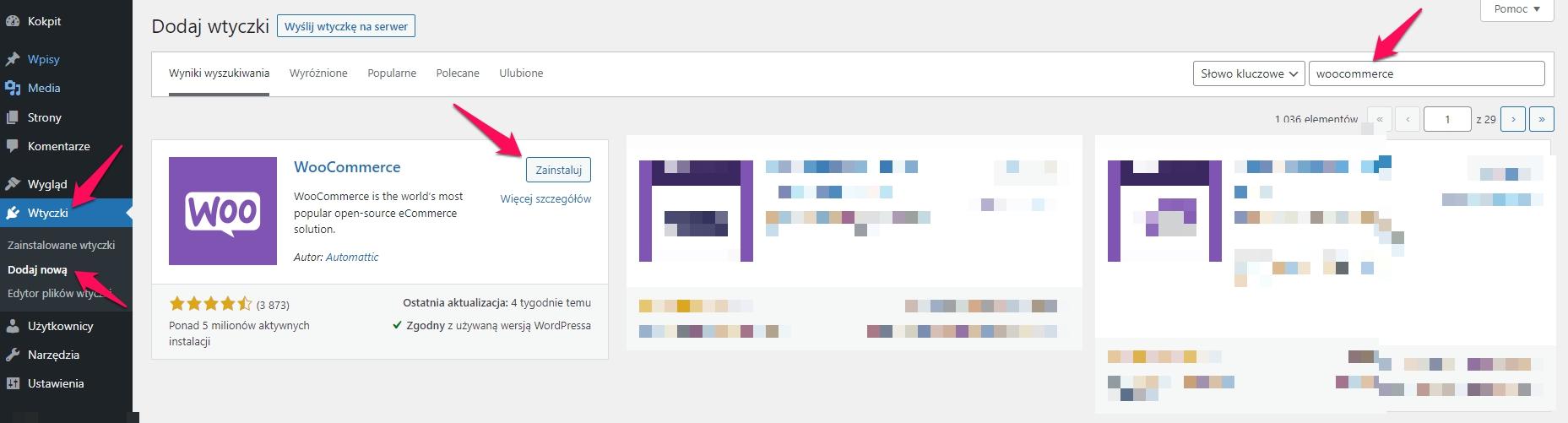 Jak zainstalować sklep WooCommerce? 1 woo instal1