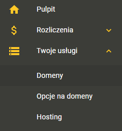 Wybranie usług i listy domen w cyberfolks.pl Wybranie usług i listy domen w cyberfolks.pl