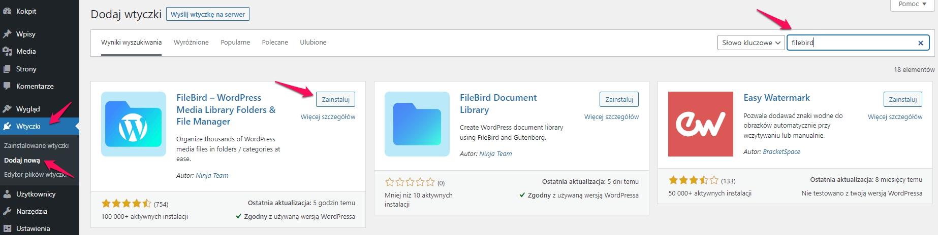 Jak lepiej zarządzać bazą mediów w WordPress? 1 filebird1