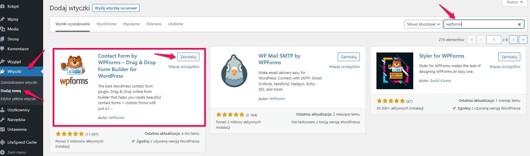 Jak skonfigurować wtyczkę WP Forms na WordPress? 1 wpforms 1