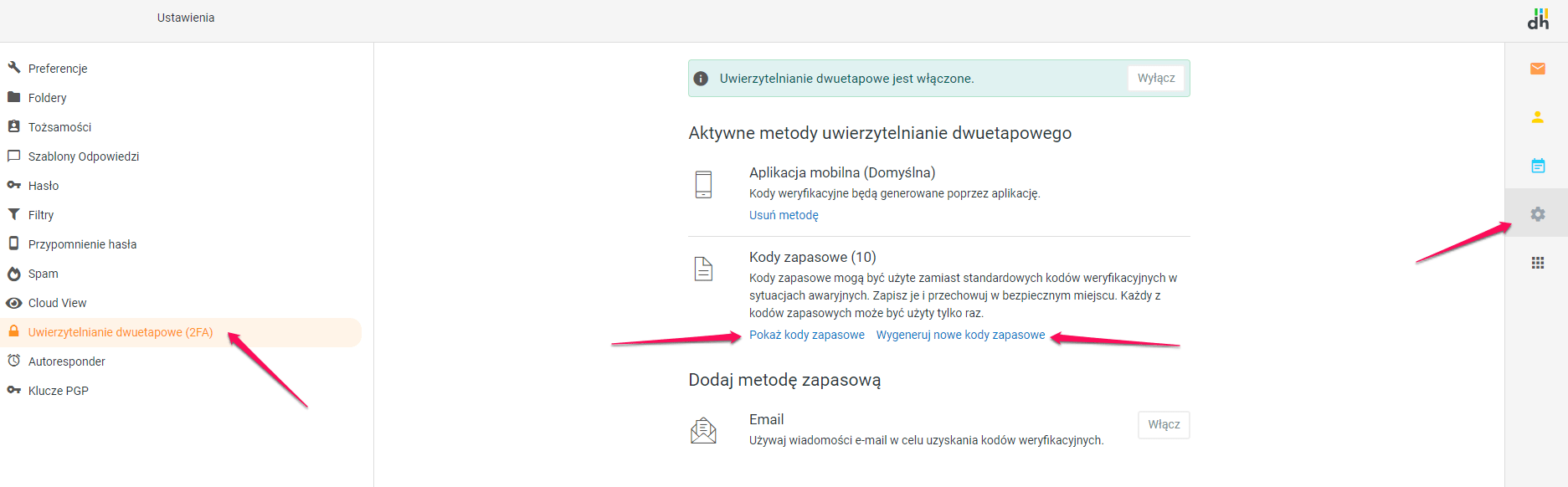 Skad mogę pobrać zapasowe kody dwuetapowej weryfikacji 2FA? 1 2fa kody