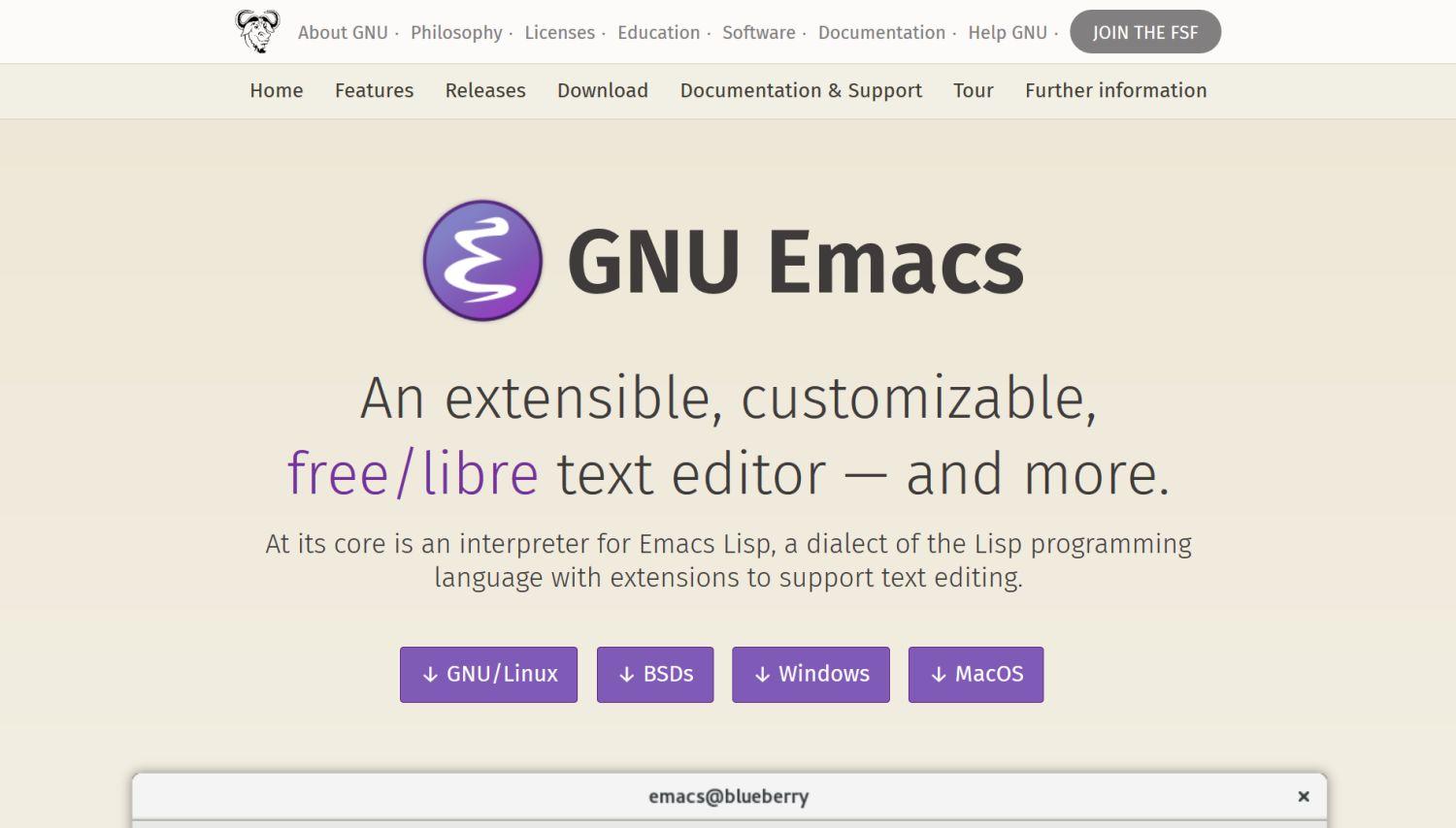 Edytory PHP: GNU Emacs 1 gnu emacs