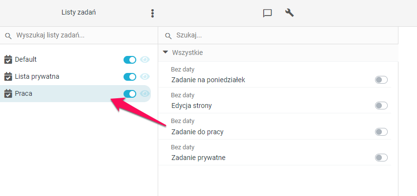 Jak przenieść zadanie pomiędzy listami? 1 zadania przeniesienie