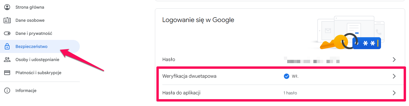 Jak aktywować dwuetapową weryfikacje i wygenerować hasło dla aplikacji w Google Gmail? 1 hghjgjh