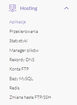 Jak utworzyć konto FTP na zenbox.pl celem przeprowadzenia migracji? 1 zenbox menu hosting
