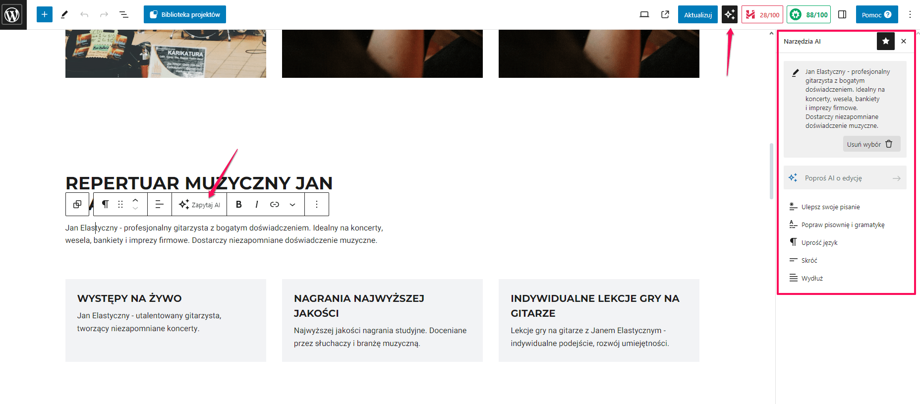 Jak wykorzystać AI podczas edycji strony WWW? 2 aiedit1