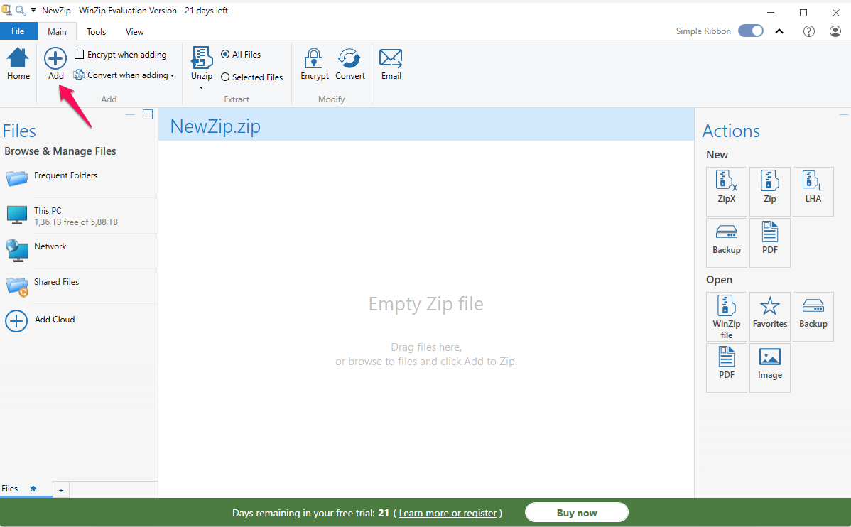 Jak spakować pliki / foldery do archiwum .zip zabezpieczonego hasłem przy pomocy aplikacji WinZip? 1 winzip1