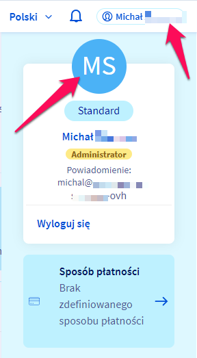 Jak wygenerować kody zapasowe 2FA w panelu klienta OVH 1 ovh 2fa 1